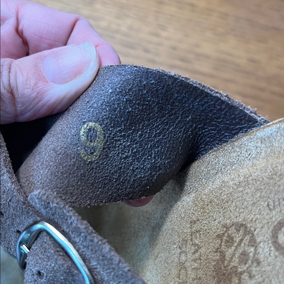 Yokono Wedge Sandals Taupe Brown Leather Sandals Size 9 - Picture 12 of 14